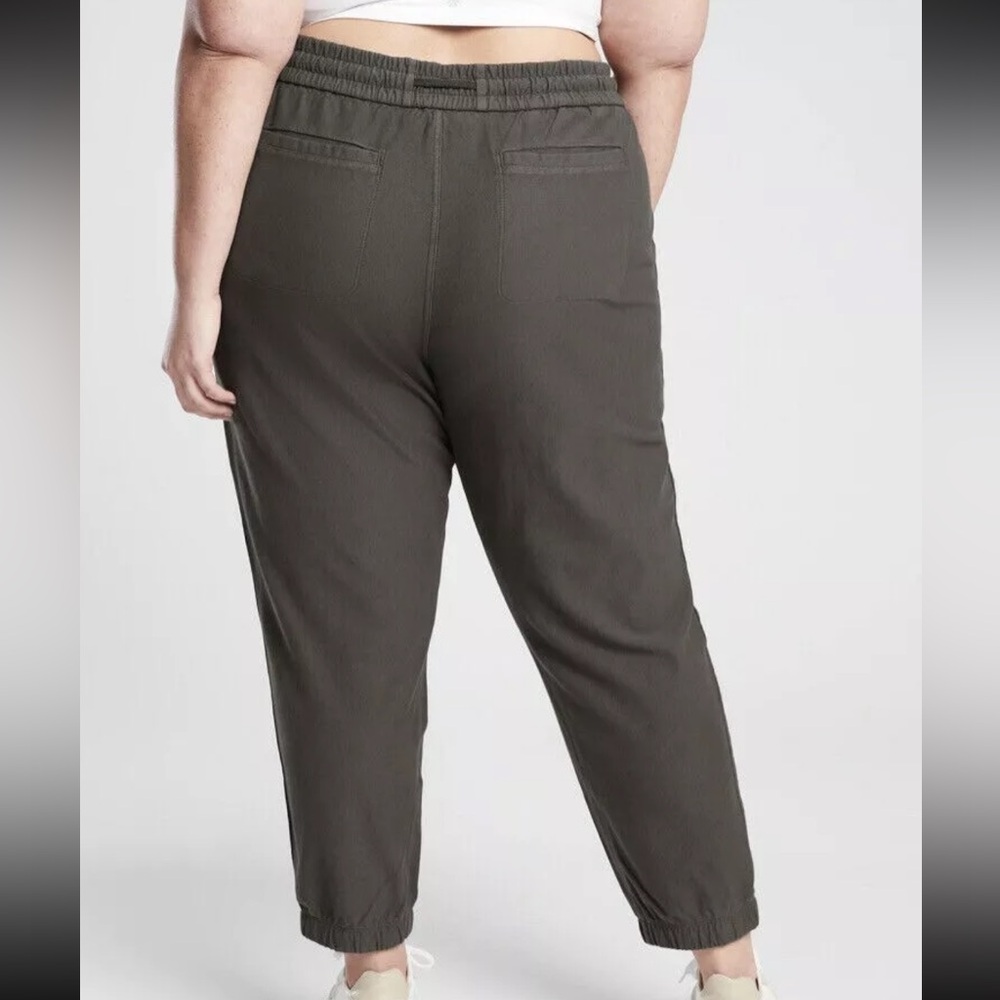 Athleta Farallon Jogger Cypress Green Organic Cotton Size 22 - Picture 3 of 12